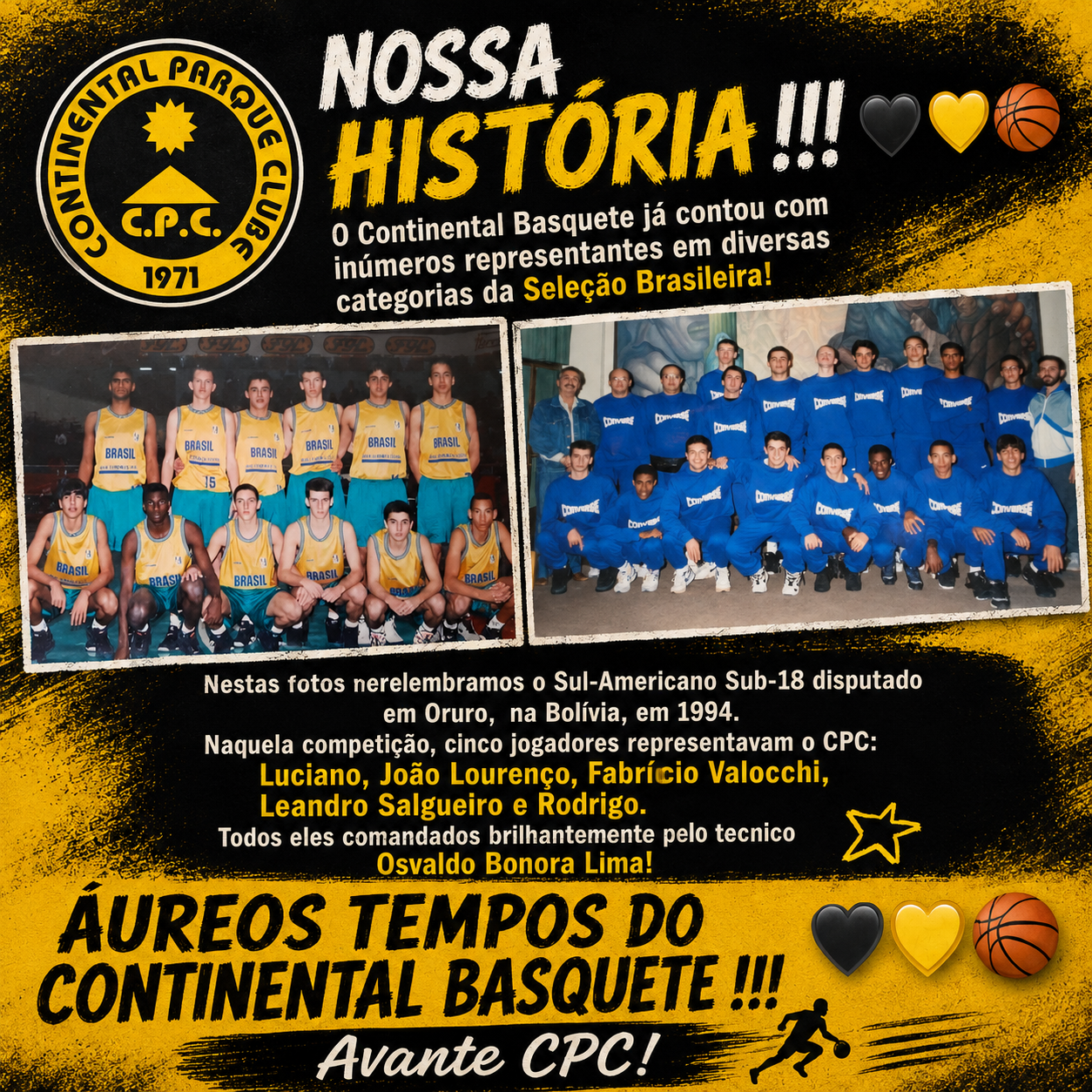 O Continental Basquete já contou com inúmeros representantes em diversas categorias da Seleção Brasileira!